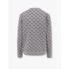 Wool blend cardigan with all-over gg motif