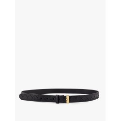 Leather belt with intrecciato motif