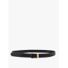Leather belt with intrecciato motif
