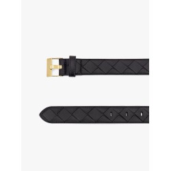 Leather belt with intrecciato motif