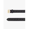 Leather belt with intrecciato motif