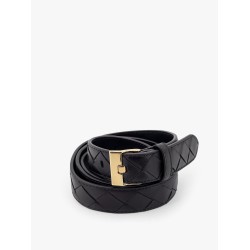 Leather belt with intrecciato motif
