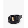 Leather belt with intrecciato motif