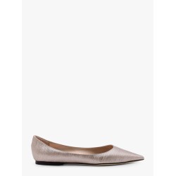 Laminated leather ballerinas with rhinestones