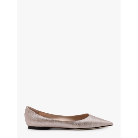 Laminated leather ballerinas with rhinestones