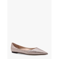 Laminated leather ballerinas with rhinestones