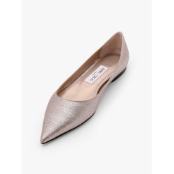 Laminated leather ballerinas with rhinestones