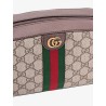 Gg supreme fabric and leather shoulder bag with iconic web band