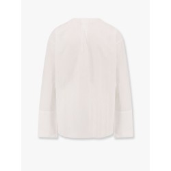 Cotton striped shirt with rounded collar