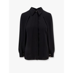 Viscose shirt with gold metal button