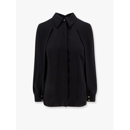 Viscose shirt with gold metal button