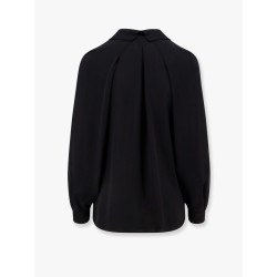 Viscose shirt with gold metal button
