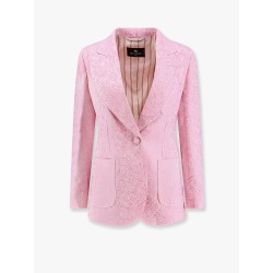 Jacquard silk blend blazer with embroidery