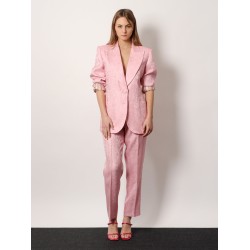 Jacquard silk blend blazer with embroidery