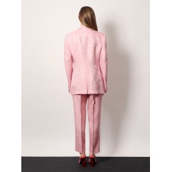 Jacquard silk blend blazer with embroidery