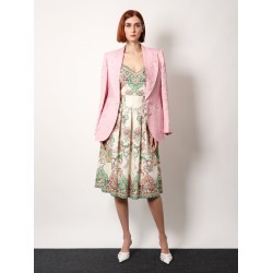 Jacquard silk blend blazer with embroidery