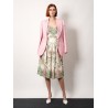 Jacquard silk blend blazer with embroidery