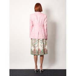 Jacquard silk blend blazer with embroidery