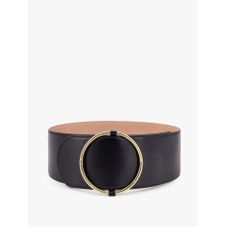 Leather belt with ring detail