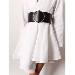 Leather belt with ring detail