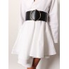 Leather belt with ring detail
