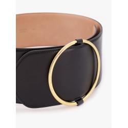 Leather belt with ring detail
