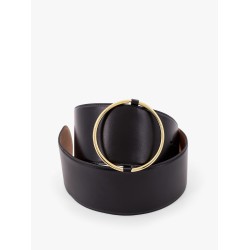 Leather belt with ring detail