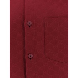 Gg jacquard oversize cotton shirt