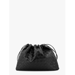 Leather clutch with intrecciato motif