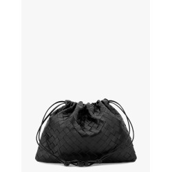 Leather clutch with intrecciato motif
