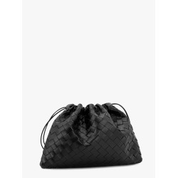 Leather clutch with intrecciato motif