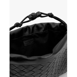 Leather clutch with intrecciato motif