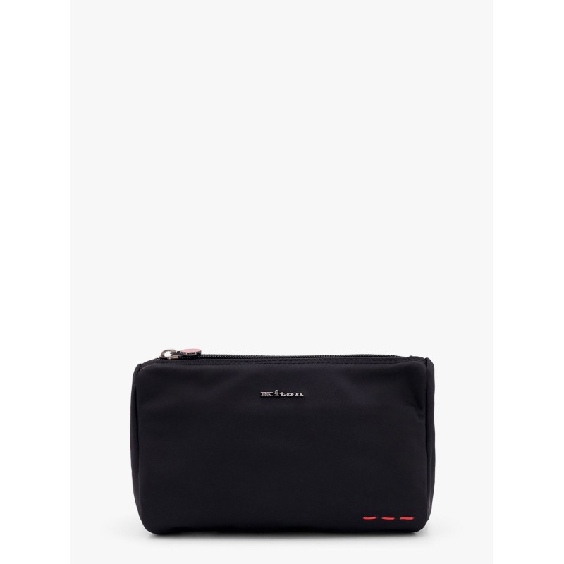 Nylon beauty case with metal logo