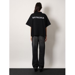 Cropped t-shirt with logo embroidery