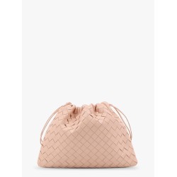 Leather clutch with intrecciato motif
