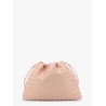 Leather clutch with intrecciato motif