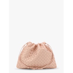 Leather clutch with intrecciato motif