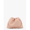 Leather clutch with intrecciato motif