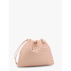 Leather clutch with intrecciato motif