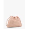 Leather clutch with intrecciato motif