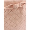 Leather clutch with intrecciato motif