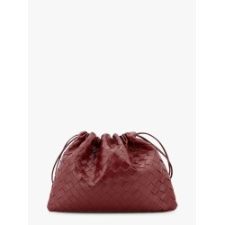 Leather clutch with intrecciato motif