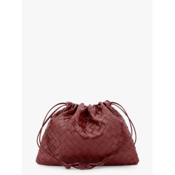 Leather clutch with intrecciato motif