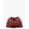 Leather clutch with intrecciato motif