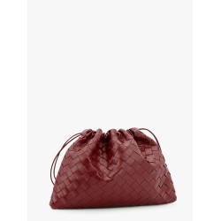 Leather clutch with intrecciato motif