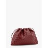Leather clutch with intrecciato motif