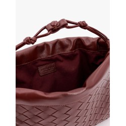 Leather clutch with intrecciato motif