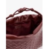 Leather clutch with intrecciato motif