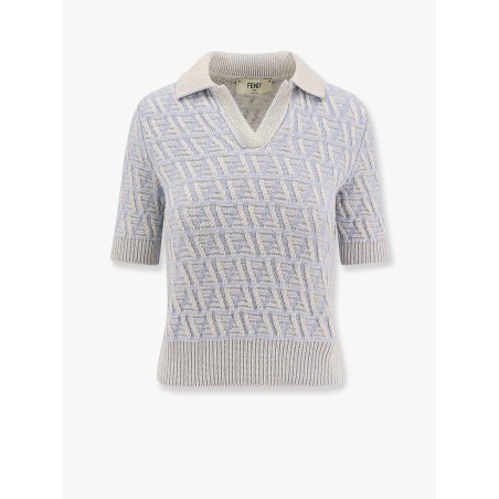 Ff cashmere and wool polo shirt