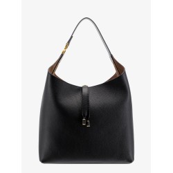 Leather shoulder bag wih iconic metal detail